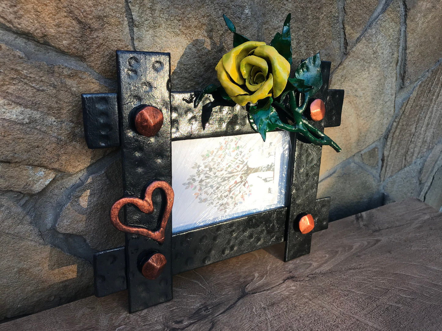Iron photo frame, anniversary gift, her birthday gift, photo frame, picture frame, 6 year anniversary, iron anniversary, iron gift for her