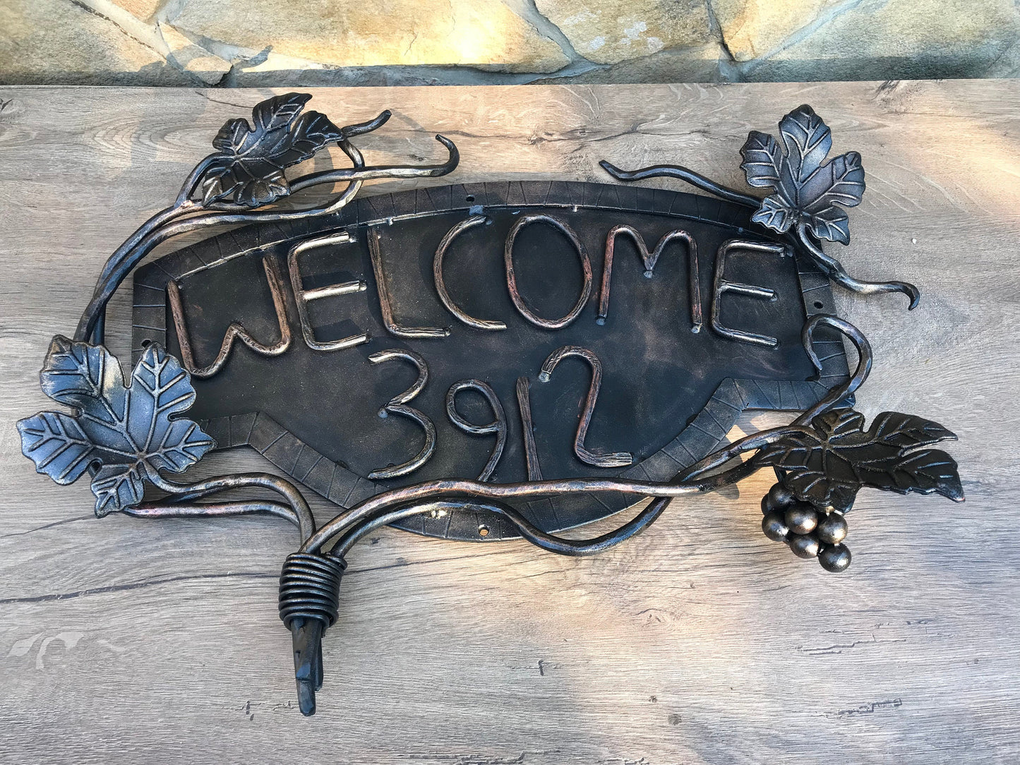 Hand forged address sign, welcome sign, welcome plaque, customized address sign, personalized plaque, custom address sign, personalized sign