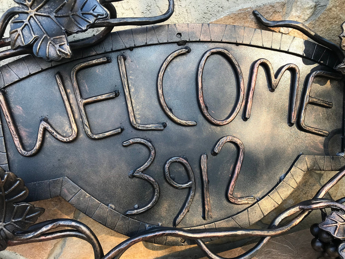 Hand forged address sign, welcome sign, welcome plaque, customized address sign, personalized plaque, custom address sign, personalized sign