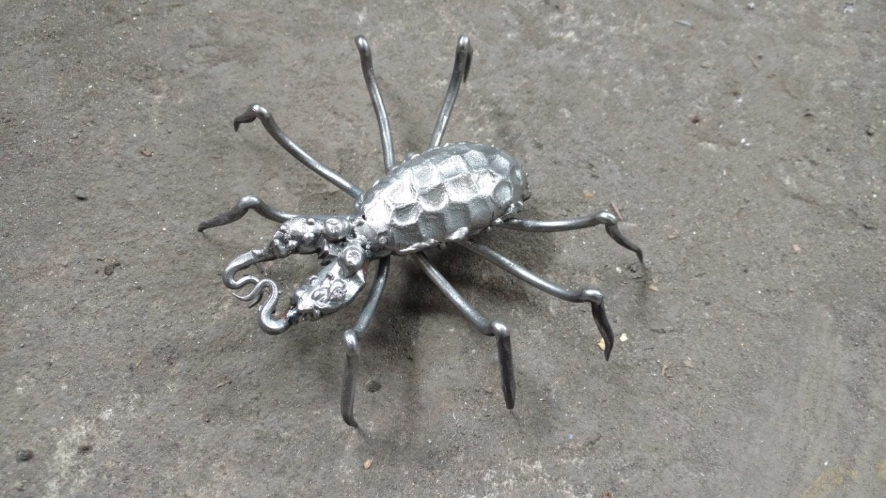 Spider, metal spider, hand forged spider, spider figurine, iron gift for him, kids birthday, spider party, spiderman, spiderman cosplay
