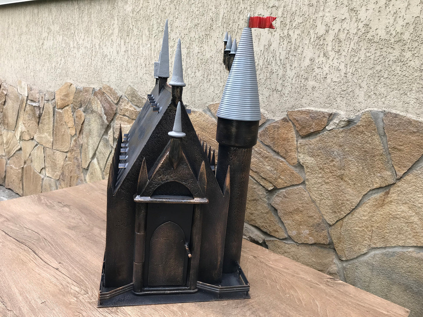 Castle mailbox, post box, custom mailbox, mailbox post, wedding card box, Gothic, castle, medieval castle, castle decor, mail box, postbox