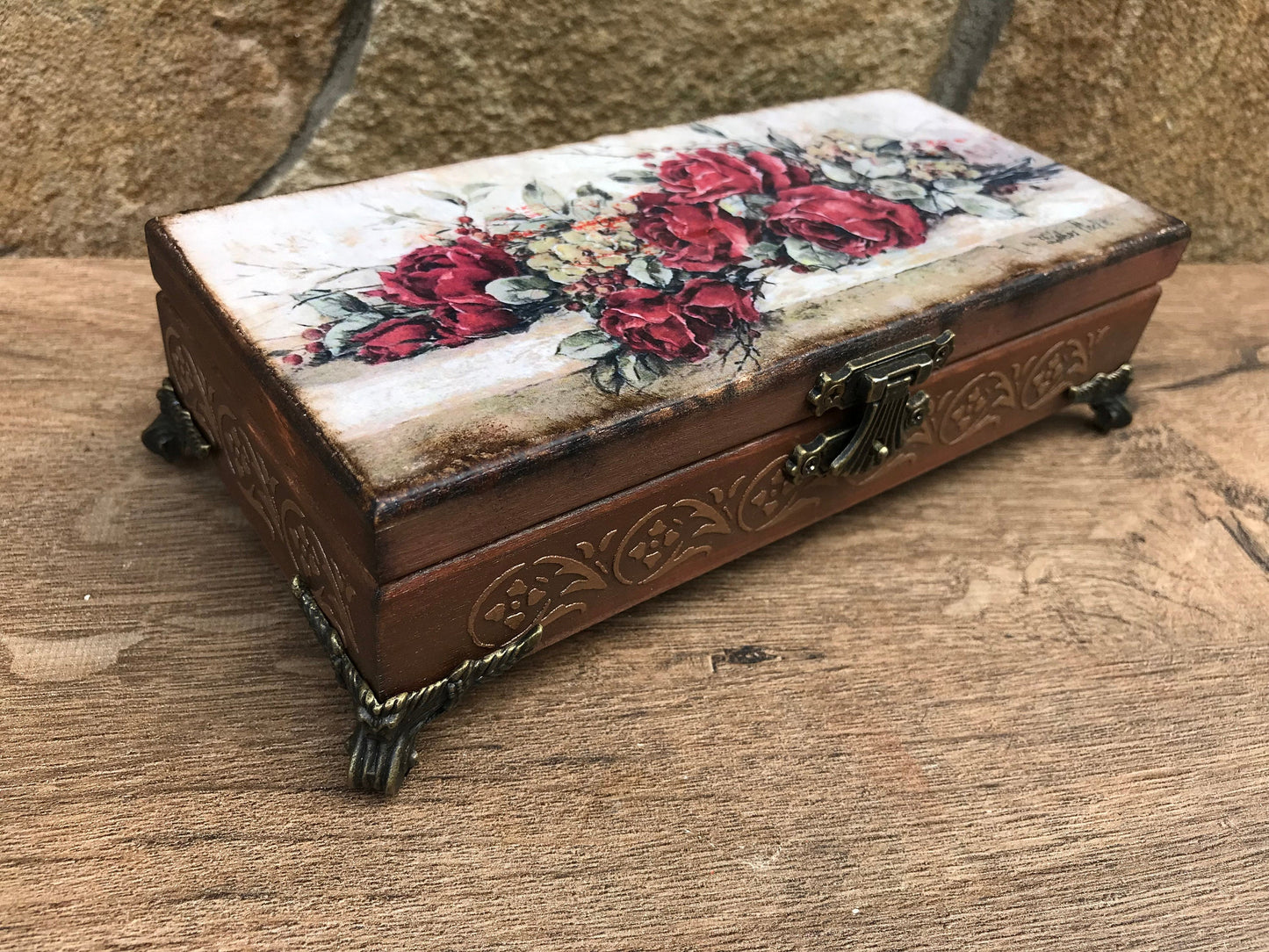 5th anniversary, jewelry box, wooden gift for her, jewelry storage, wooden anniversary, jewelry casket, treasure chest, vintage casket