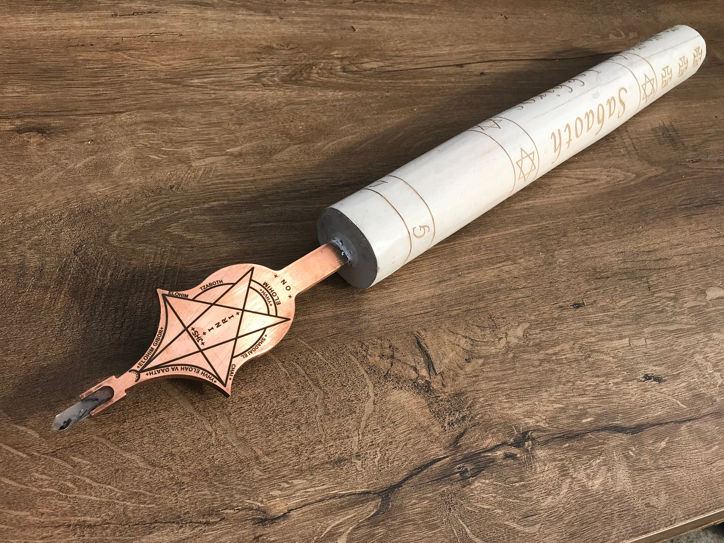 Magic mace, spirituality, ritual athame, copper mace, mace, altar tools, magic wand, witch, vicca tribal, shamanism, flail, druid weapon