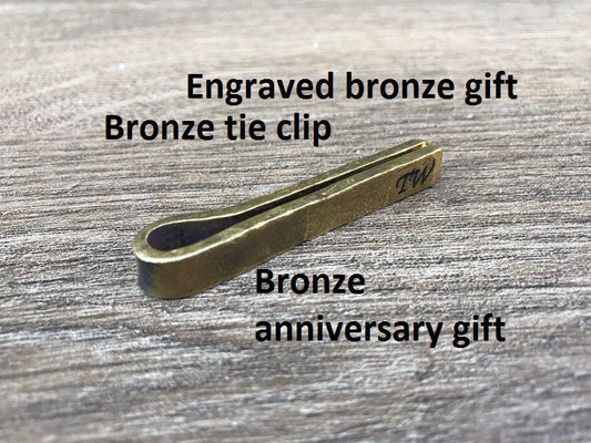 Bronze tie clip, tie clip, tie bar, tie tack, bronze gift for men, bronze gift for him, personalized tie clip, mens bronze gifts, tie clips