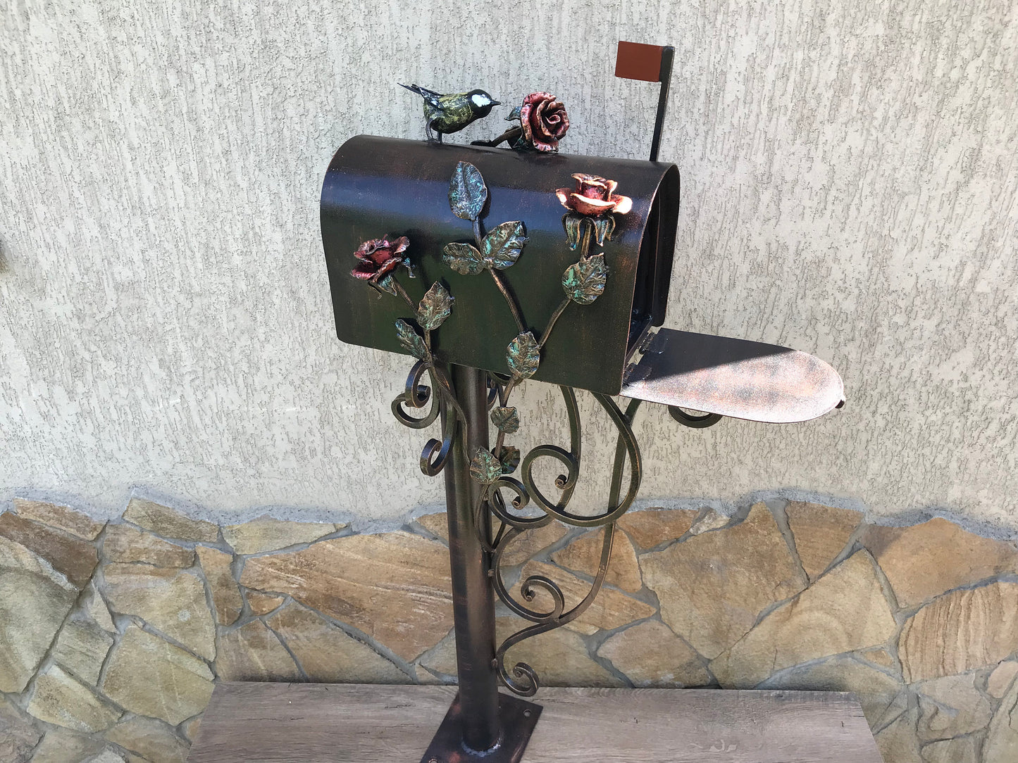 Mailbox, mail box, iron rose, locking mailbox, bird decor, mail boxes, iron gift, house number sign, house number plaque, mail box post, axe