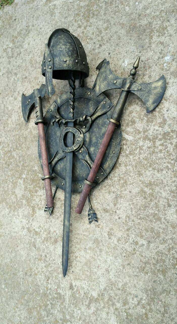 Viking helm, helm, medieval helm, battle helm, knight helm, warrior helm, helmet, Middle Ages helm, crusader helm, reenactor, bassinet, axe