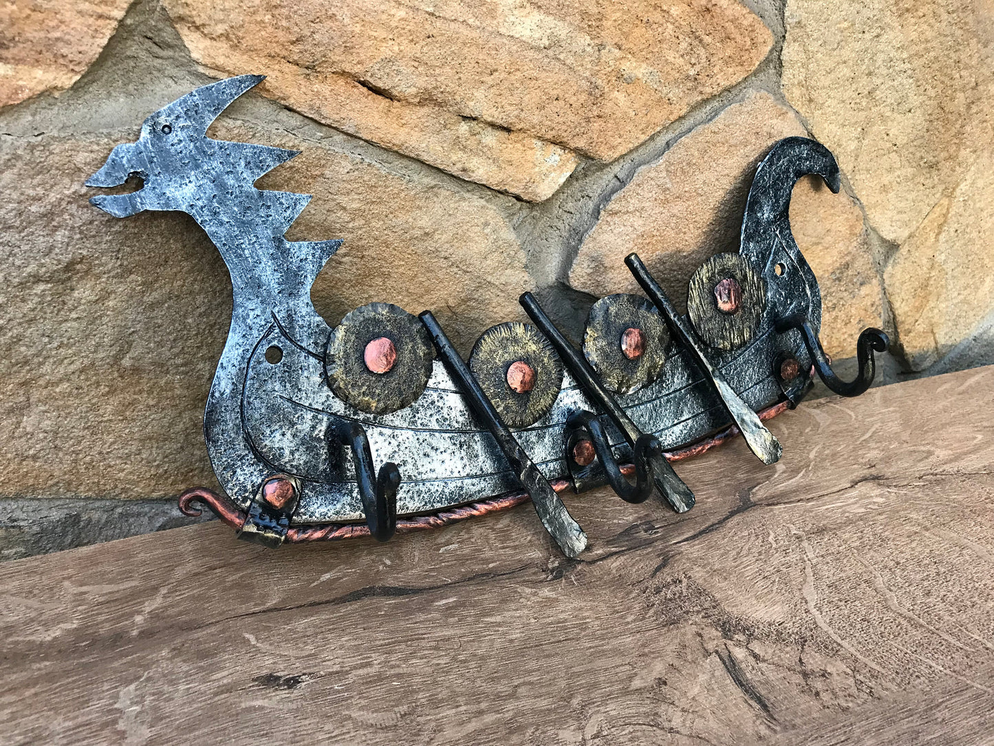 Wall hanger, viking ship, wall hook, wall rack, viking furniture, viking reenactment, drakkar, odin, viking life, valkyrie, replica,medieval