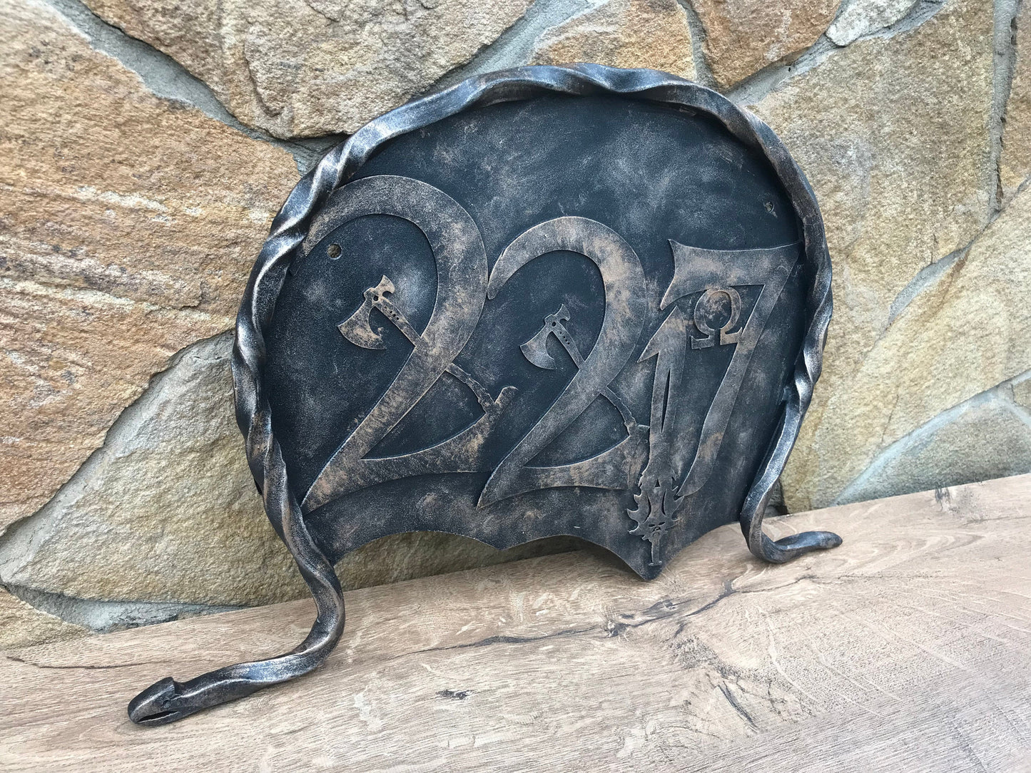 House number plaque, God of War, house number sign, Kratos, house numbers, leviathan axe, house number decor, house number display, plaque
