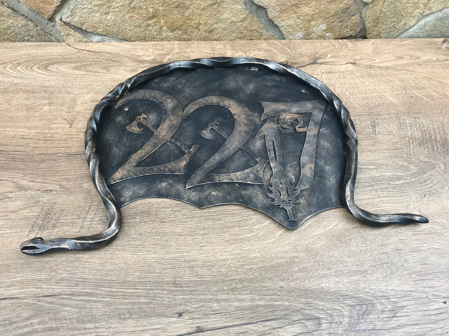 House number plaque, God of War, house number sign, Kratos, house numbers, leviathan axe, house number decor, house number display, plaque