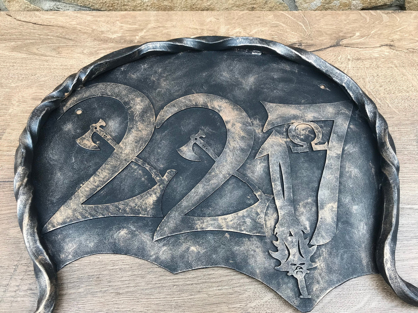 House number plaque, God of War, house number sign, Kratos, house numbers, leviathan axe, house number decor, house number display, plaque