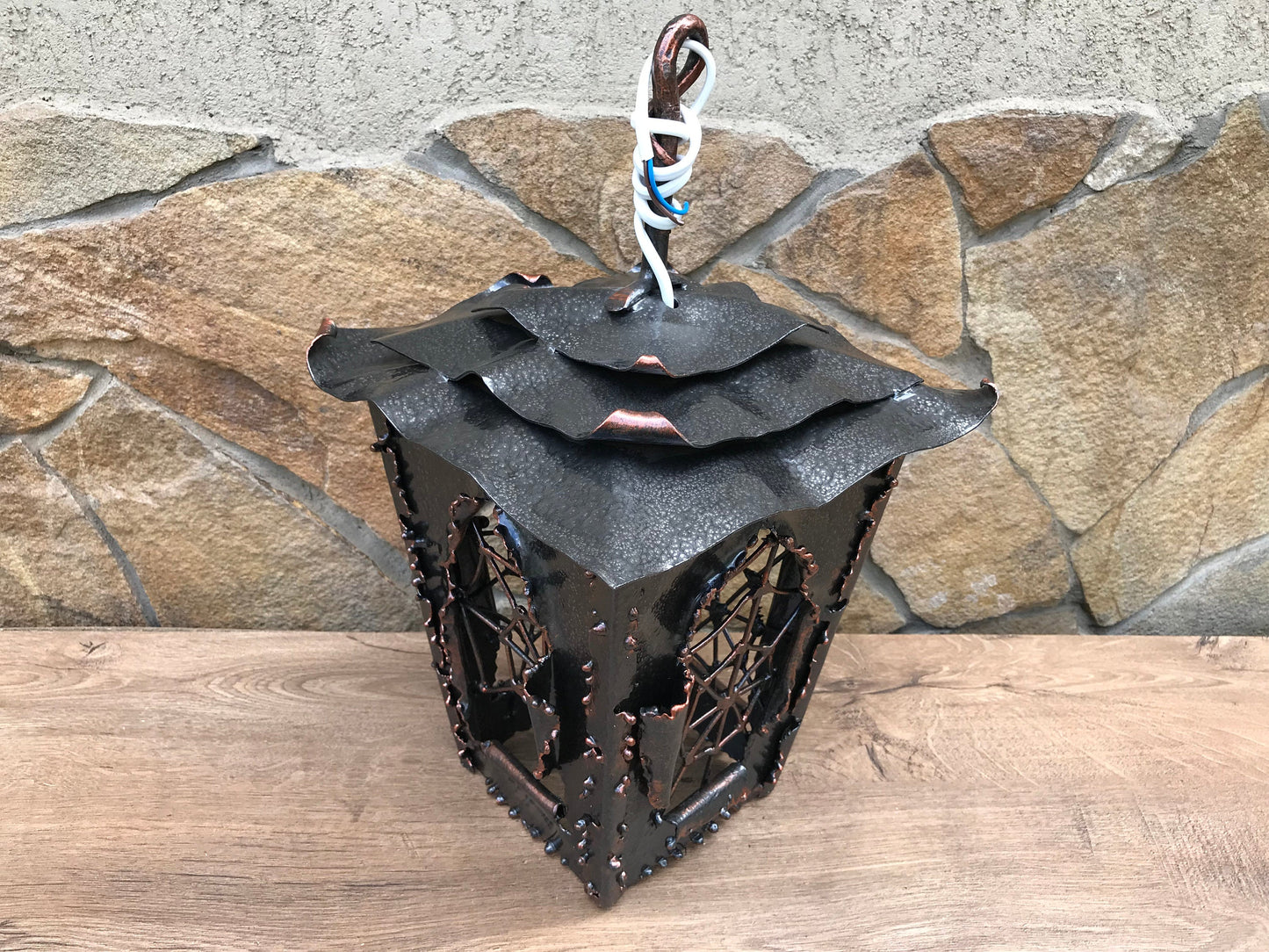 Wall lamp, wall sconce, hand forged lantern, wall lamp, chandelier, garden lamp, porch lamp, candelabra, sconce lantern, light fixture, lamp