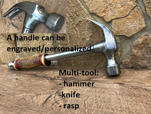 Hammer, multitool hammer, multi-tool, claw hammer, Thors hammer, mens gifts, mens gift, iron anniversary, custom hammer, engraved hammer