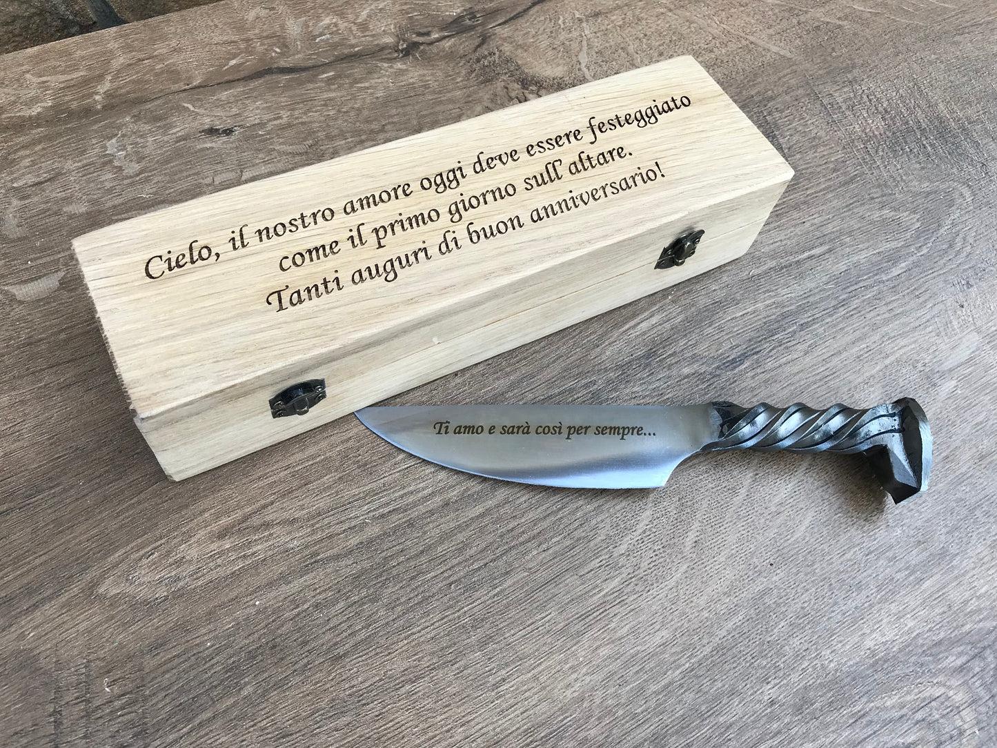 Iron gift, gift for him, mens gifts, engraved knife, railroad spike knife, iron anniversary, knife for groomsman, knife gift, knife gift box