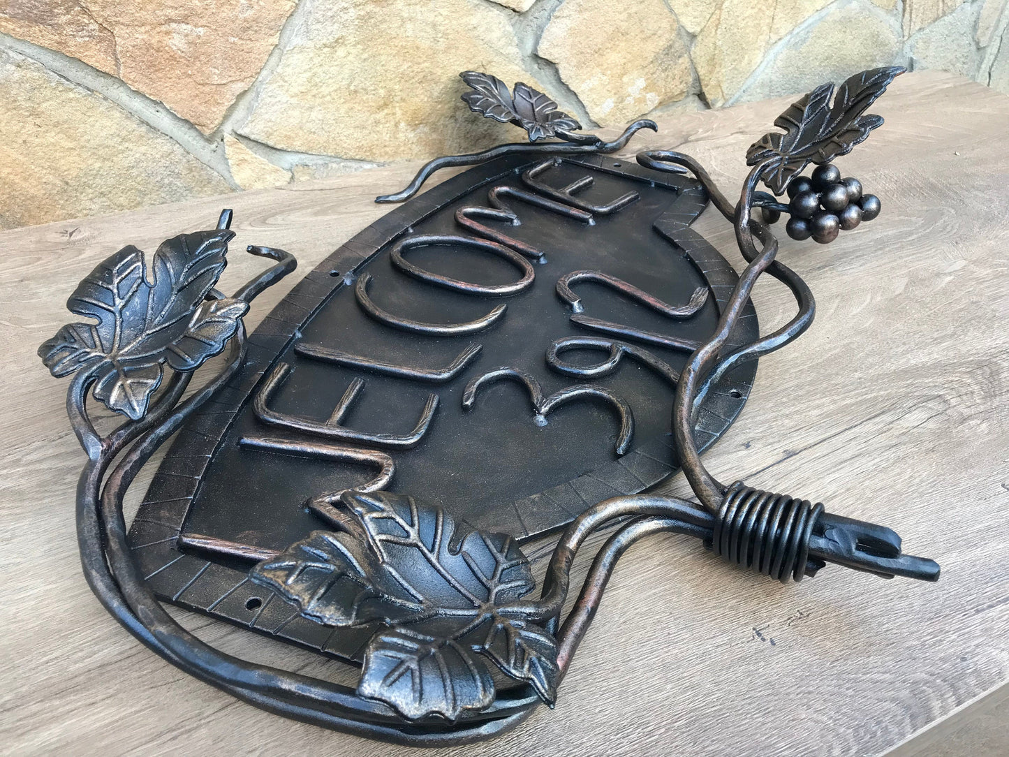 Hand forged address sign, welcome sign, welcome plaque, customized address sign, personalized plaque, custom address sign, personalized sign