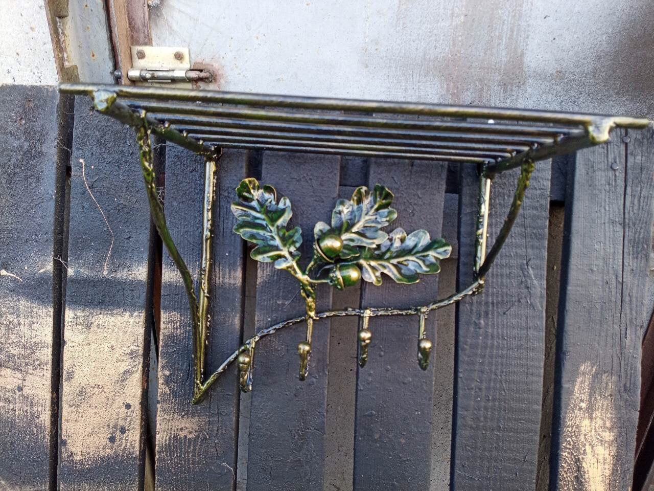 Wall rack, rack, hooks, rack with hooks, hanger, entryway rack, hallway rack, wall shelf, kitchen hanger, bathroom hanger,oak decor,hat rack