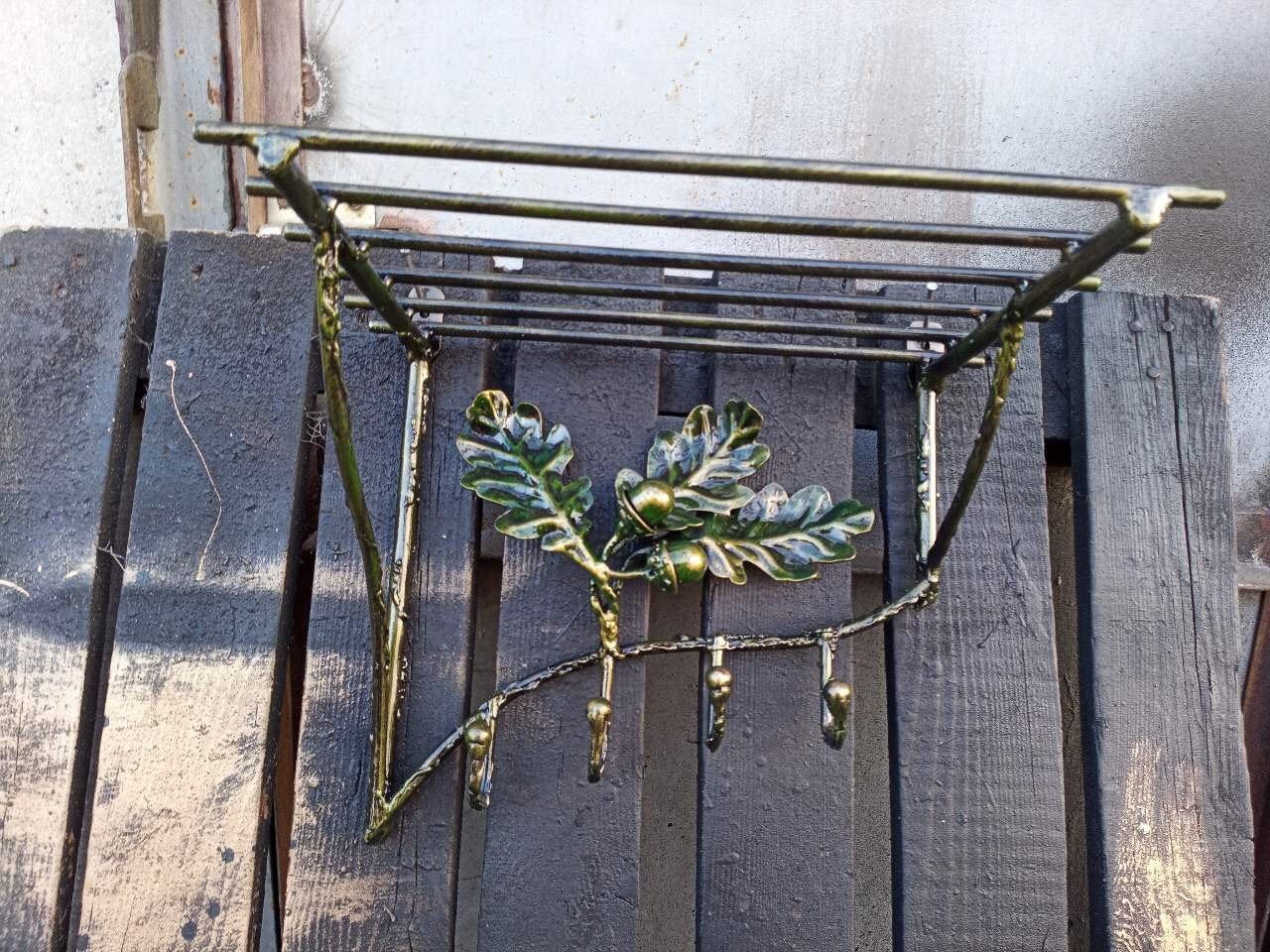 Wall rack, rack, hooks, rack with hooks, hanger, entryway rack, hallway rack, wall shelf, kitchen hanger, bathroom hanger,oak decor,hat rack
