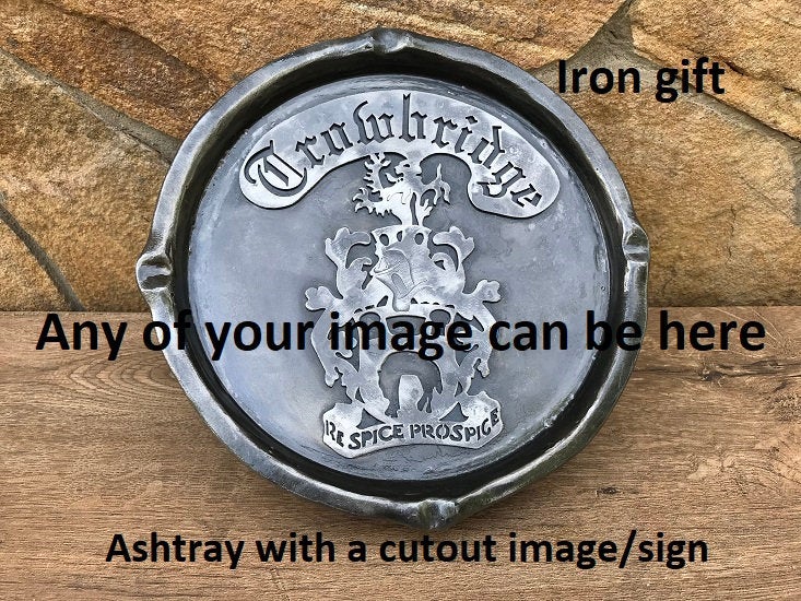Cigar ashtray, ashtray, ash tray, iron anniversary gift for him, iron anniversary gift for her, iron gifts,iron gift,gift for smoker,cut out