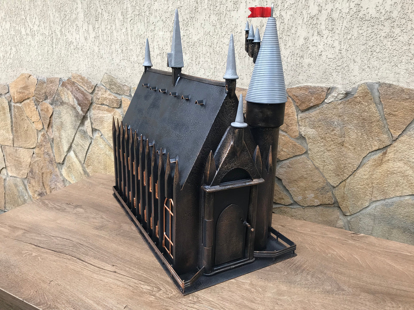 Castle mailbox, post box, custom mailbox, mailbox post, wedding card box, Gothic, castle, medieval castle, castle decor, mail box, postbox