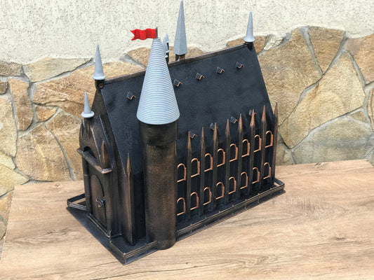 Castle mailbox, post box, custom mailbox, mailbox post, wedding card box, Gothic, castle, medieval castle, castle decor, mail box, postbox