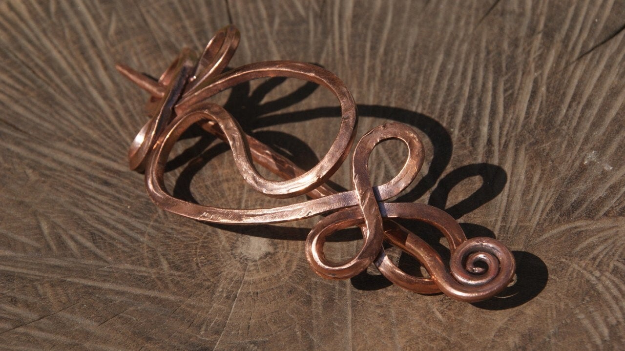 Copper gift, copper hair pin, copper anniversary, hair clip, hair slide, hair barrette, bun holder, hair jewelry, bridal hair pin,hair stick