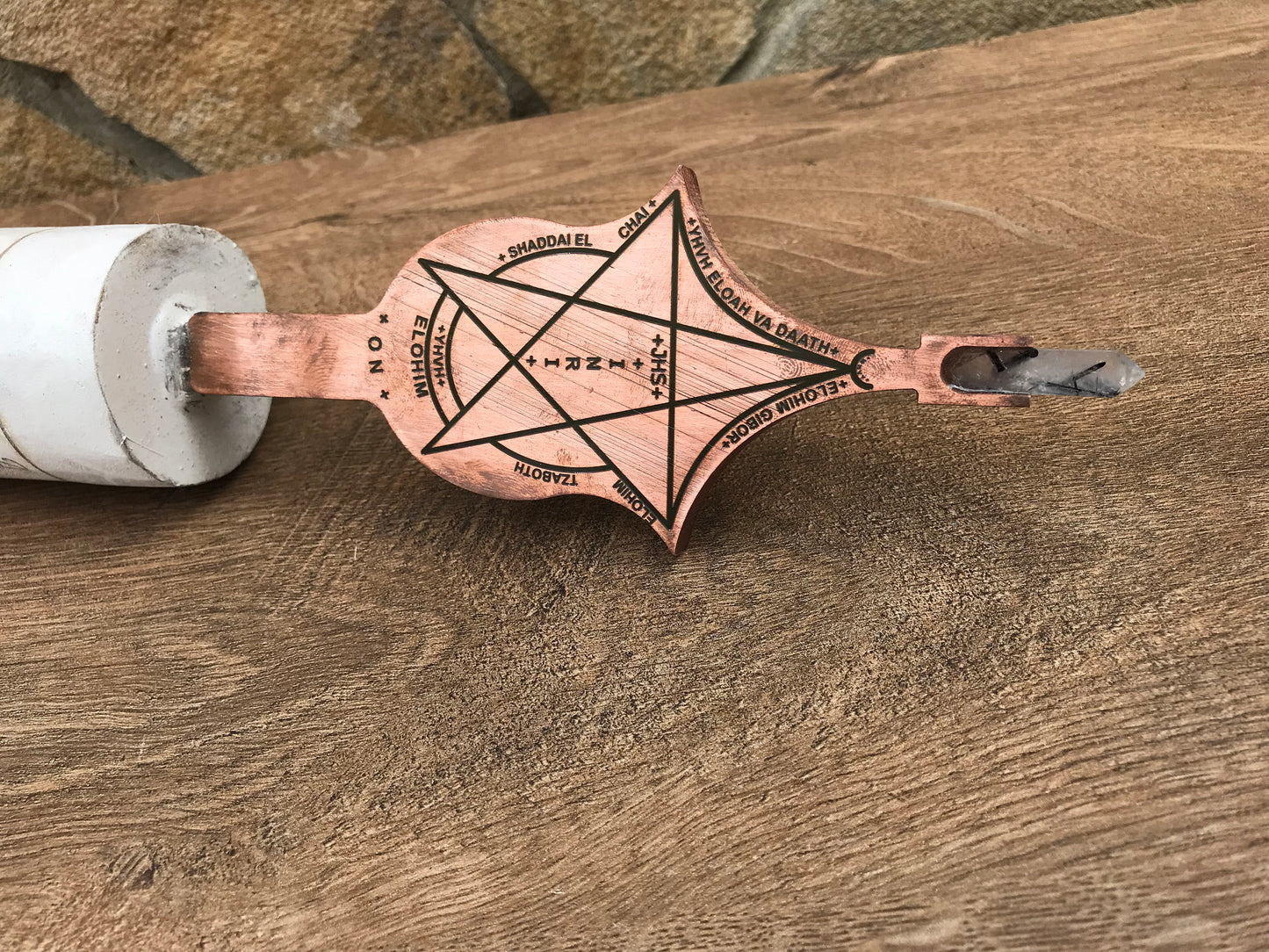 Magic mace, spirituality, ritual athame, copper mace, mace, altar tools, magic wand, witch, vicca tribal, shamanism, flail, druid weapon
