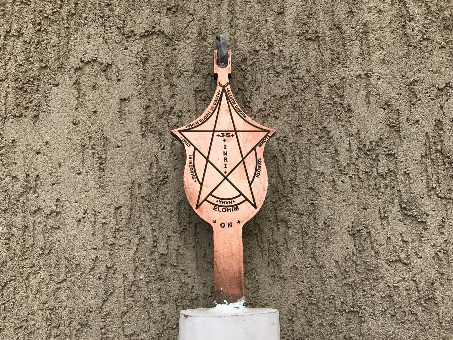Magic mace, spirituality, ritual athame, copper mace, mace, altar tools, magic wand, witch, vicca tribal, shamanism, flail, druid weapon