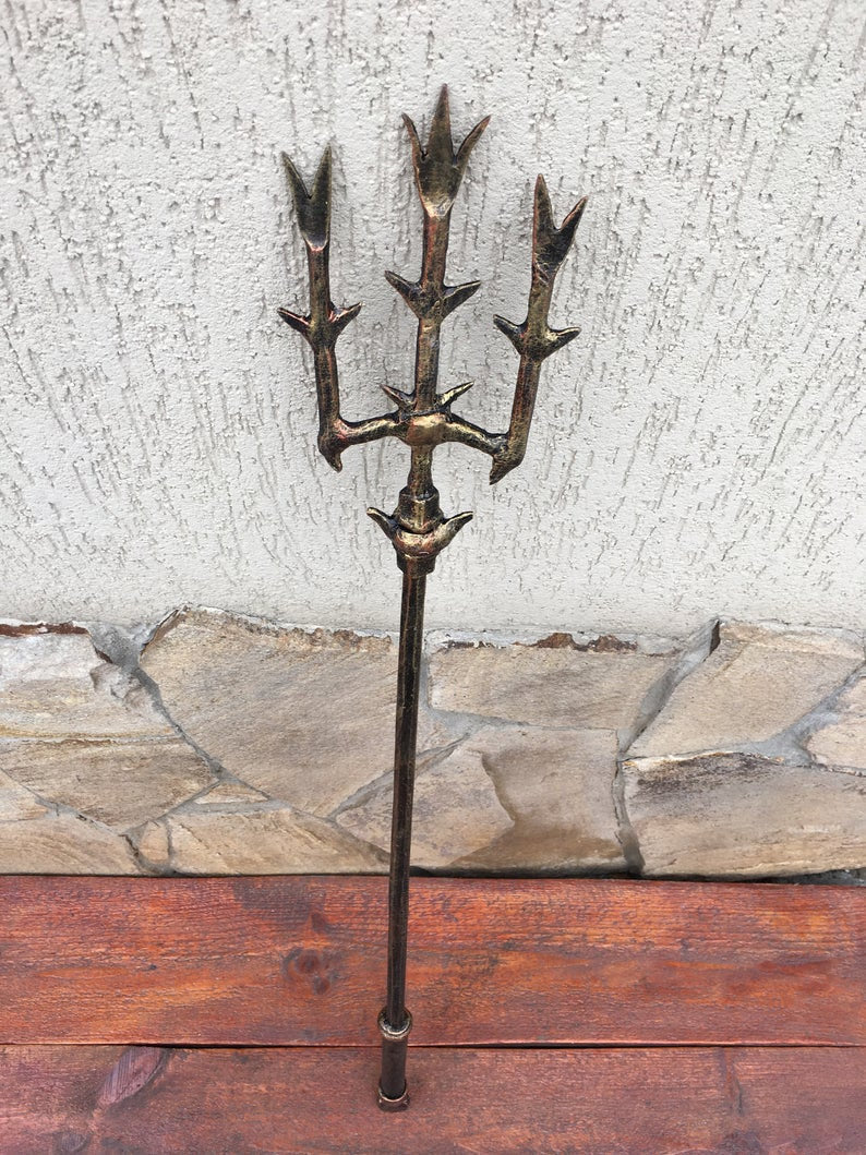 Poseidon trident, trident of Poseidon, mermaid trident, Nuptune trident, hand forged trident, cosplay, cartoon, ocean decor, aquaman
