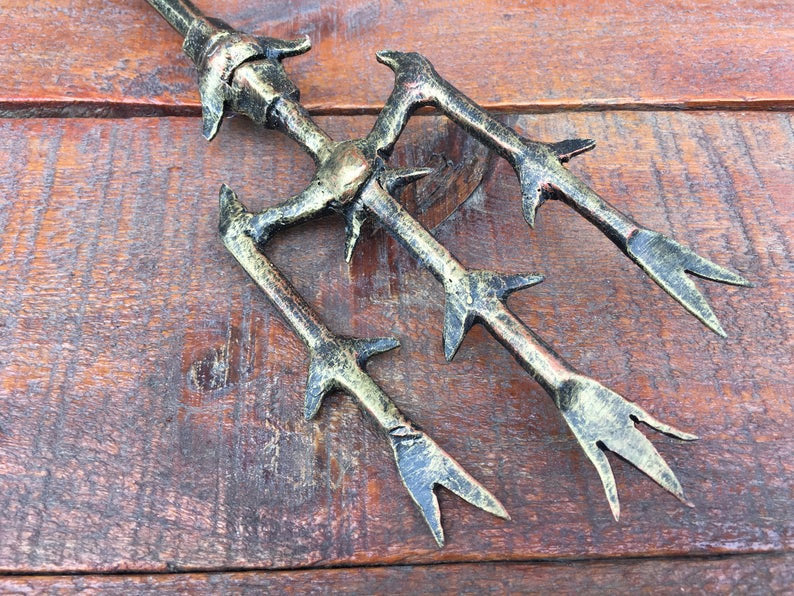 Poseidon trident, trident of Poseidon, mermaid trident, Nuptune trident, hand forged trident, cosplay, cartoon, ocean decor, aquaman