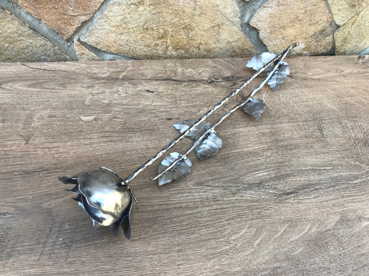 Steel rose, steel flower, steel gift, 11th anniversary, stainless steel rose, steel anniversary, steel gift for her, gift for wife, wedding