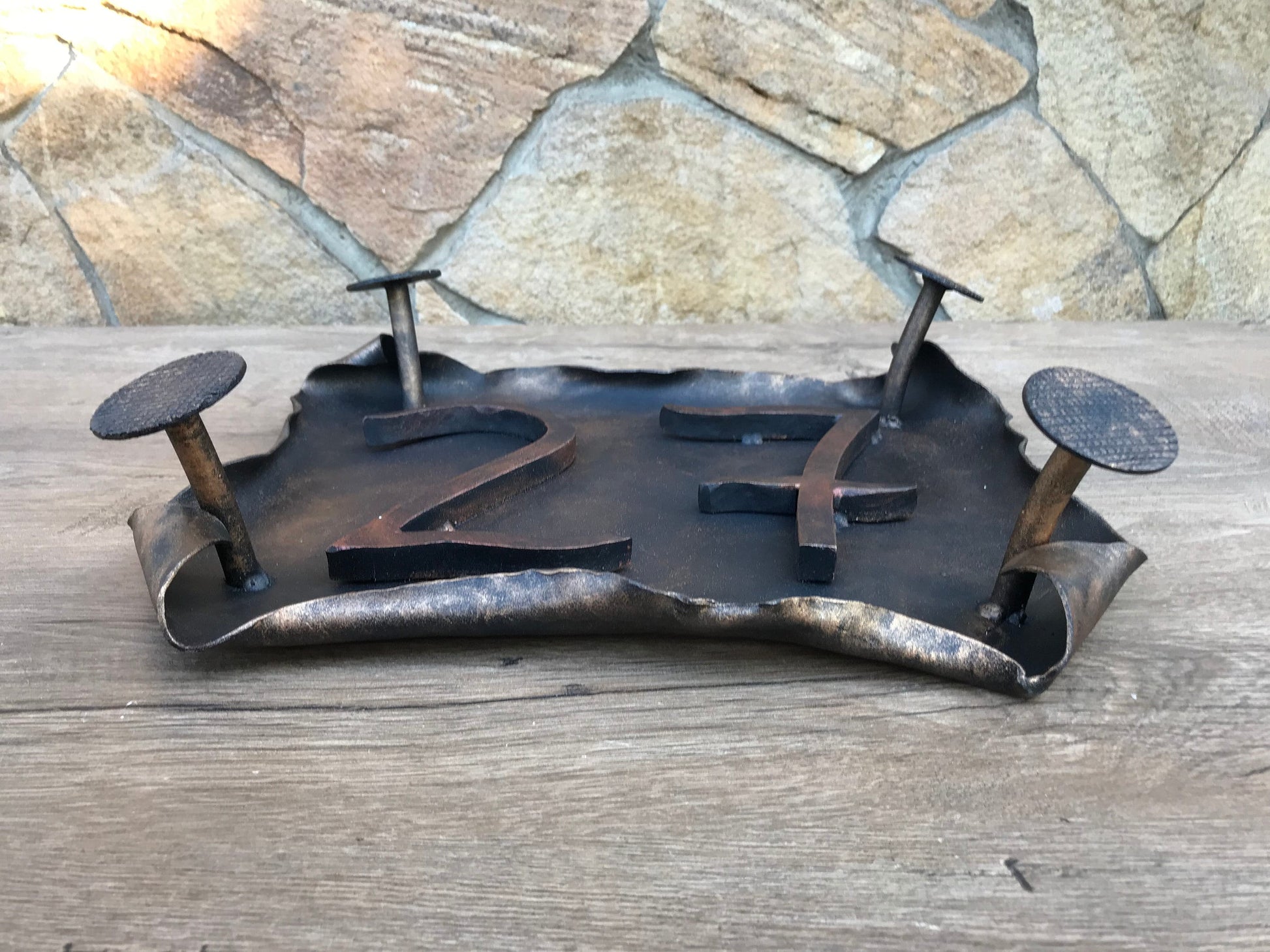 Custom listing for Byron: 3rd number in a Hand forged address number sign