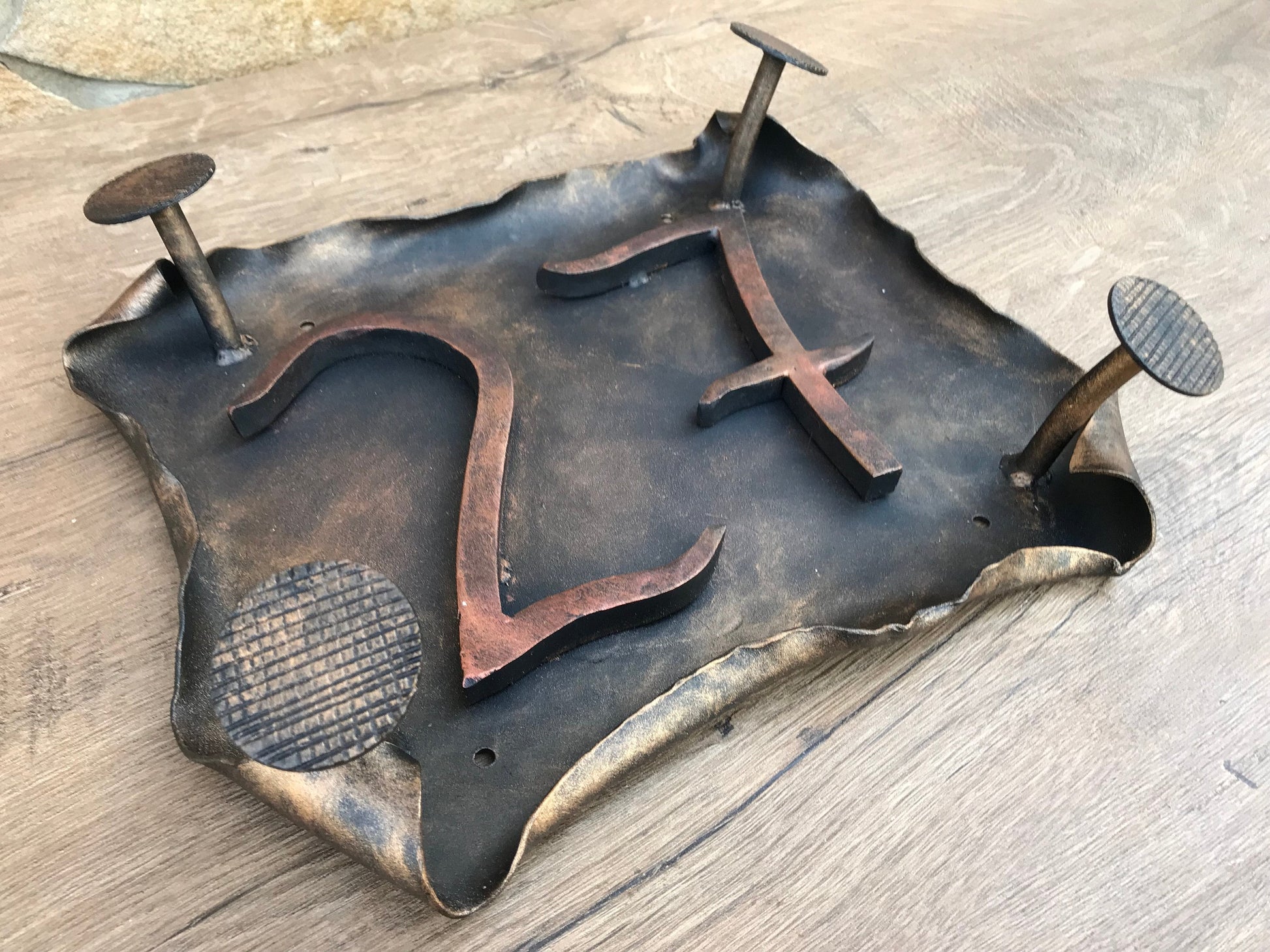 Custom listing for Byron: 3rd number in a Hand forged address number sign