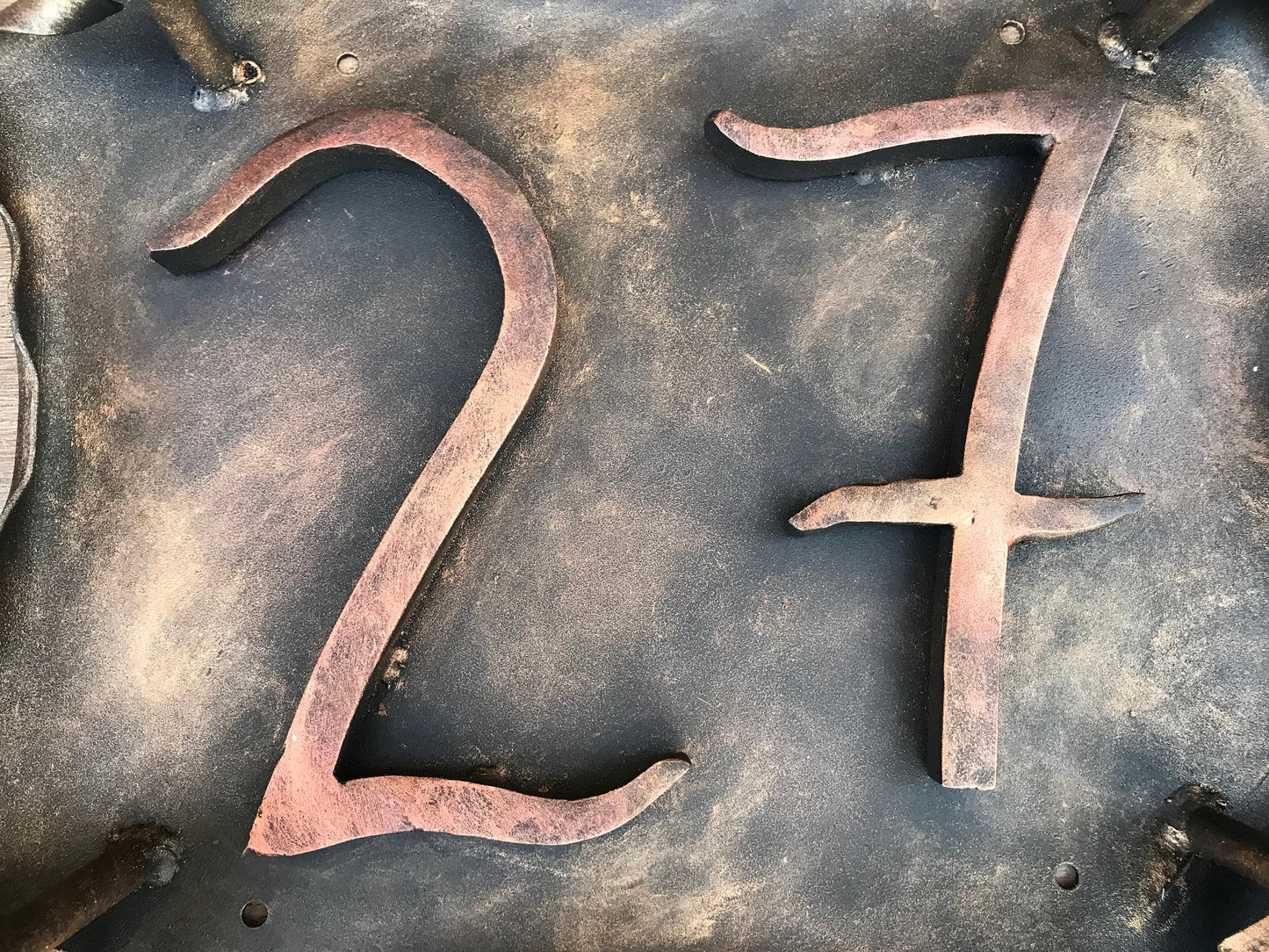 Hand forged address number sigh, rustic plaque, hand forged number, metal house number, house plate, address number sign, address sign