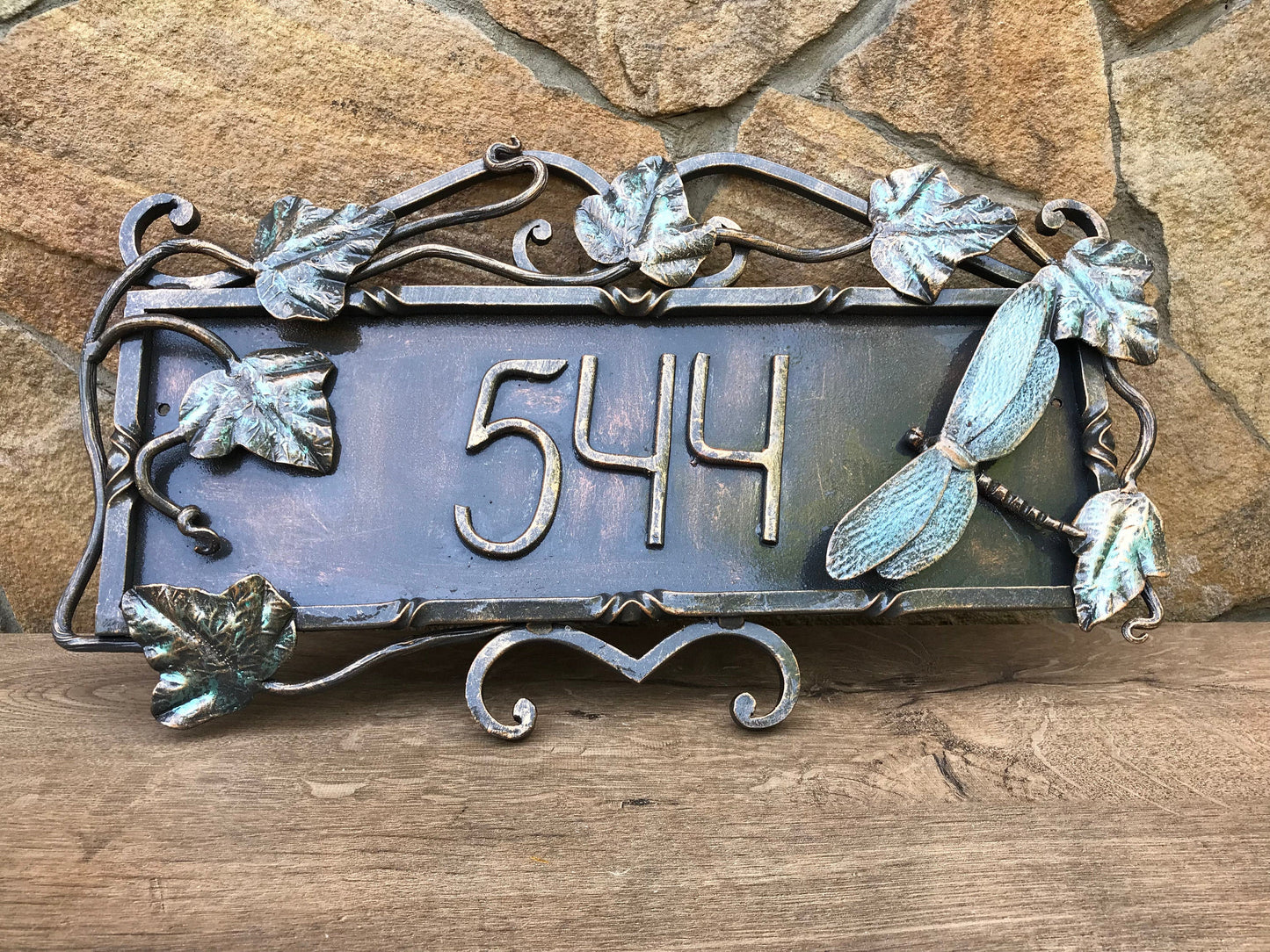 House number sign, house number plaque, address plaque, address sign, signs, house numbers, decorative signs, decorative plaques, dragonfly