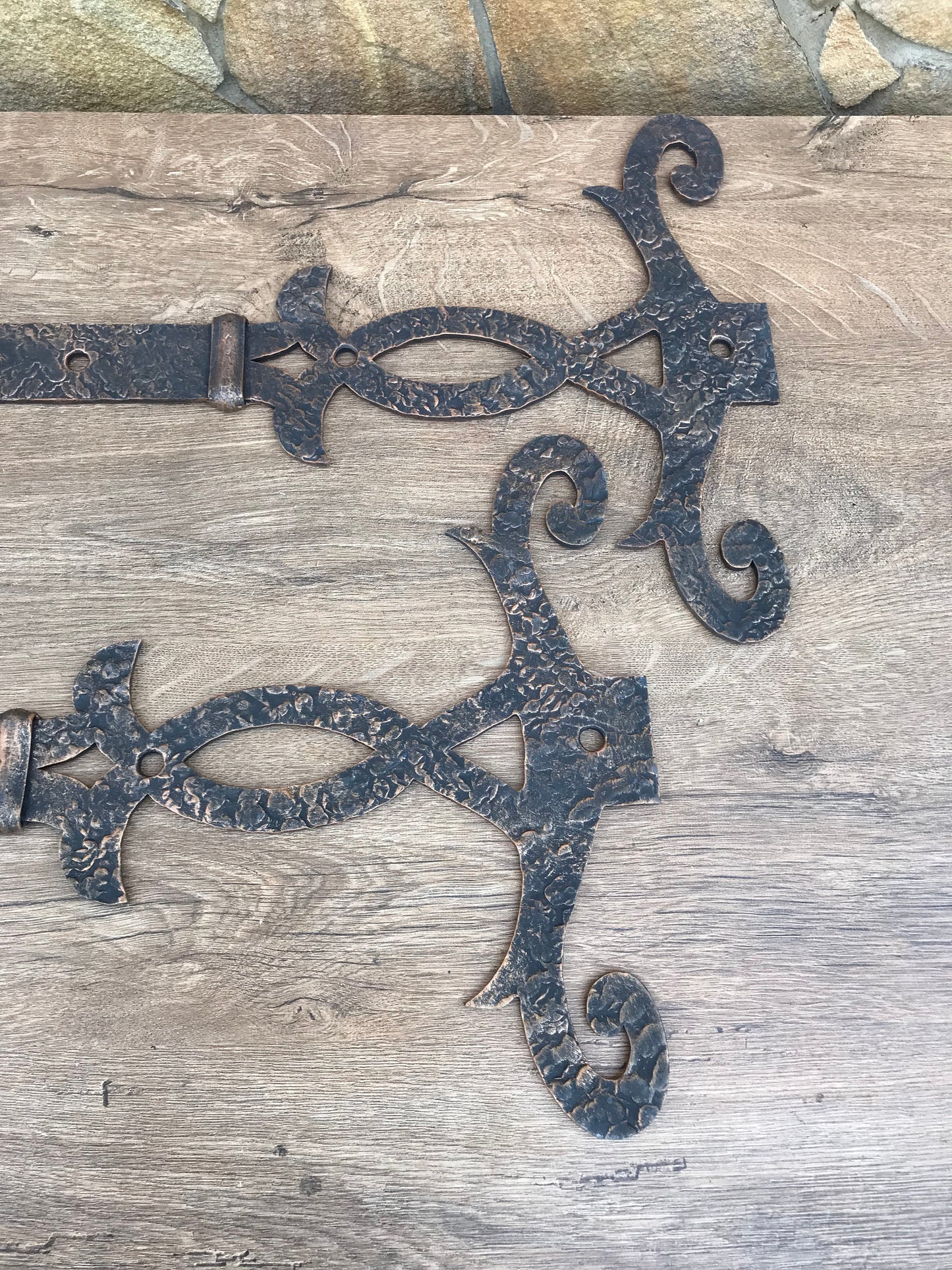 Shutter hinges, gate hinges, pair of hinges, cabinet hinges, furniture hinges, iron hinges, antique,strap hammered brackets,hand forged nail