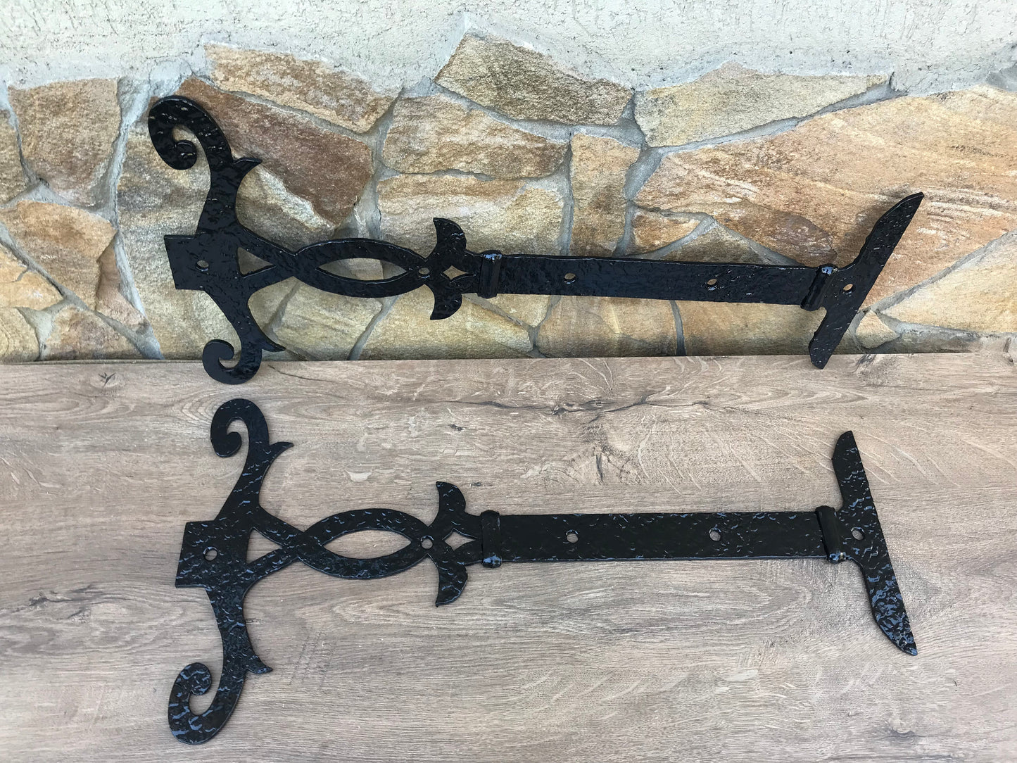 False hinges, pair of hinges, hardware, decorative hinges, door handle, strap hinges, door decor, antique hinges, hardware, door decor, axe