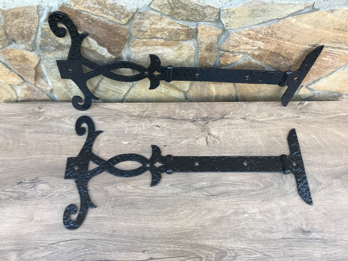 False hinges, pair of hinges, hardware, decorative hinges, door handle, strap hinges, door decor, antique hinges, hardware, door decor, axe
