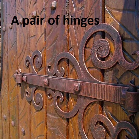 Two decorative door hinges 45x30 cm – ForgedCommodities
