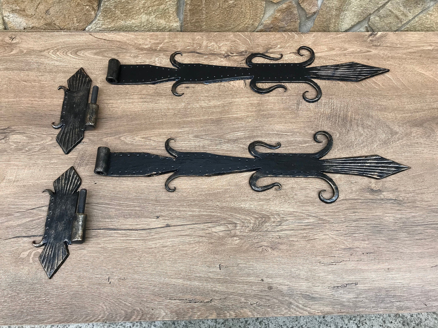 Gate hinges, shutter hinges, hinges, gate decor, pair of hinges, antique door, door handle, strap hinges, antique hinges, door hardware