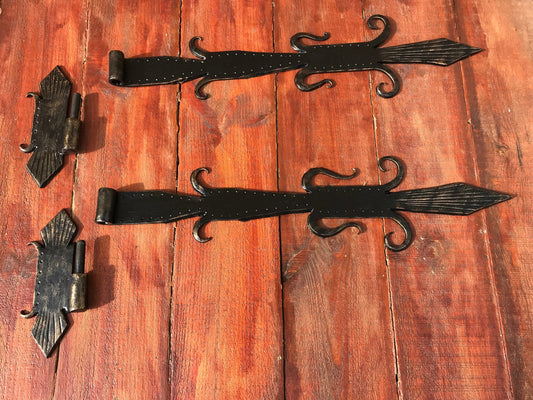 Gate hinges, shutter hinges, hinges, gate decor, pair of hinges, antique door, door handle, strap hinges, antique hinges, door hardware