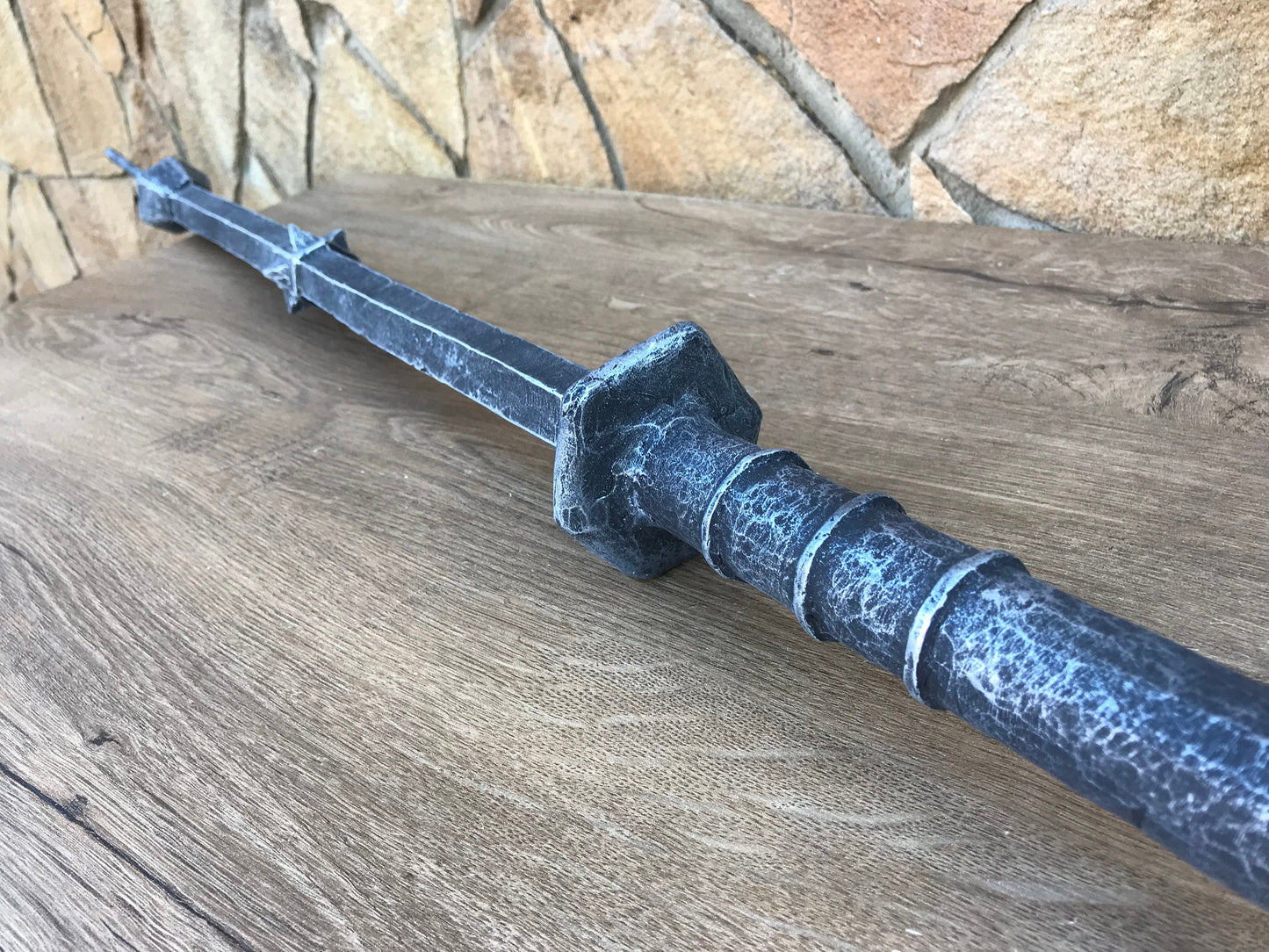 Sauron's mace, pretend play, mace, Sauron, hand forged mace, flail, prop, cosplay mace, cosplay, cosplay weapon, axe