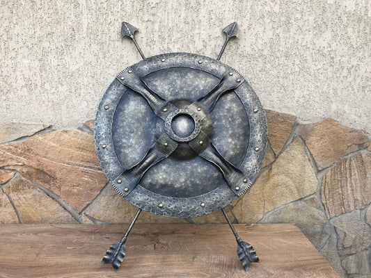 Hand forged shield, viking shield, shield, medieval shield, battle shield, knight shield, warrior shield, crusader shield, SCA shield, axe