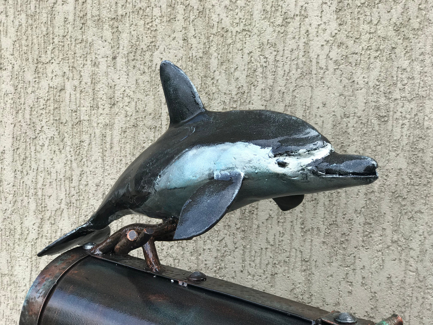 Mailbox, mail box, locking mailbox, nautical decor, coastal decor, iron gift, dolphin, sea horse, starfish, house number sign, mail box post