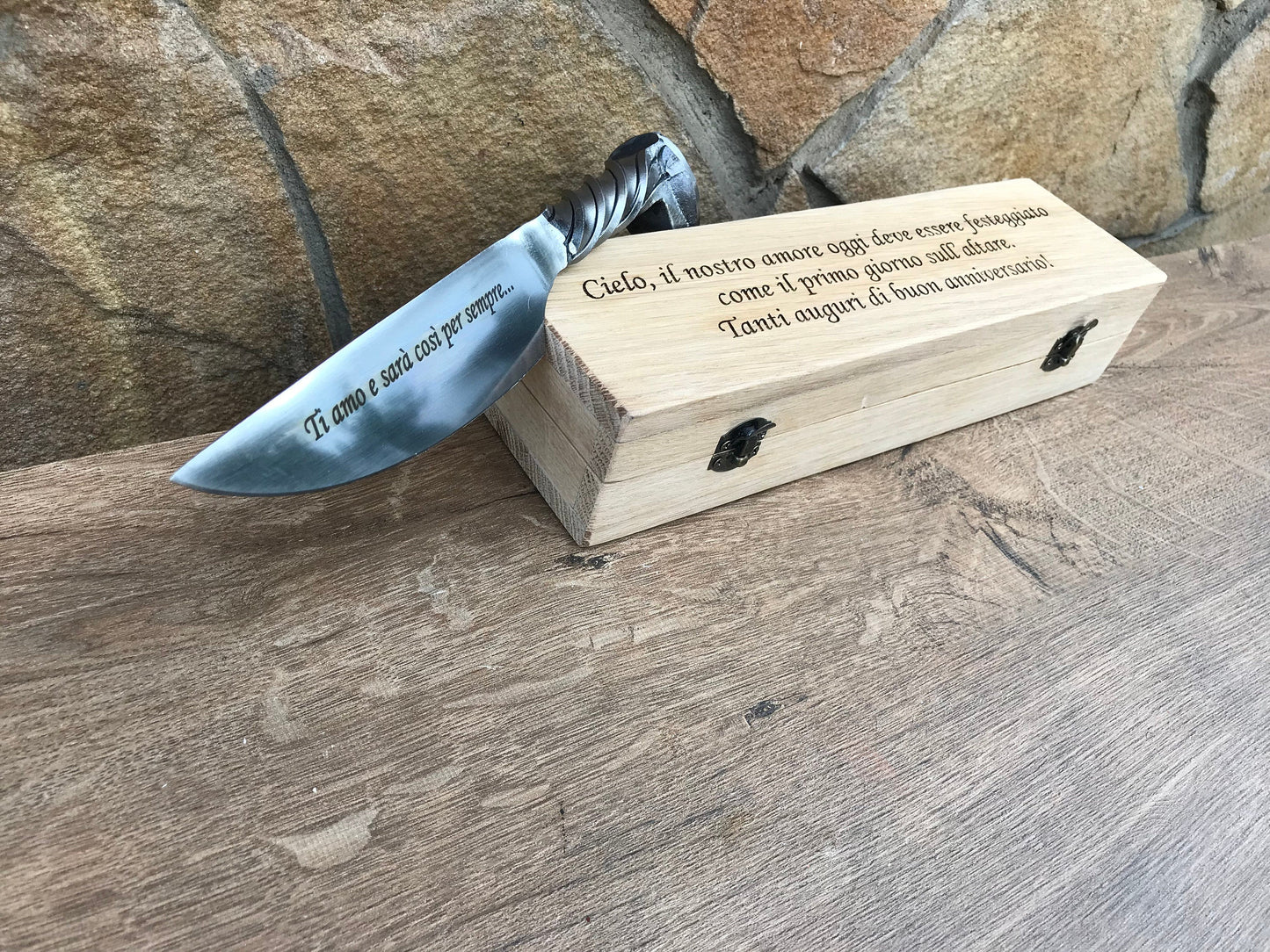 Iron gift, gift for him, mens gifts, engraved knife, railroad spike knife, iron anniversary, knife for groomsman, knife gift, knife gift box
