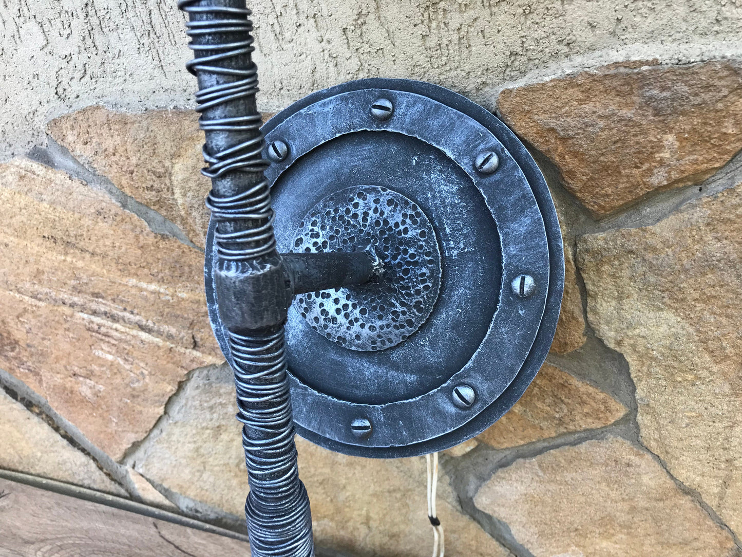 Wall sconce, mace, sconce light, wall lamp, mace, war mace, hand forged mace, flail, sconce, castle decor, medieval