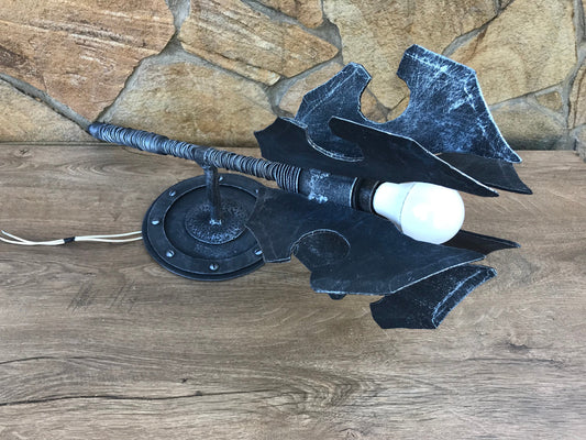 Wall sconce, mace, sconce light, wall lamp, mace, war mace, hand forged mace, flail, sconce, castle decor, medieval