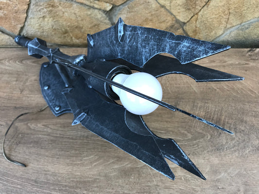 Wall sconce, Saurons mace, mace, sconce light, Sauron, hand forged mace, hand forged sconce, cosplay weapon, viking axe