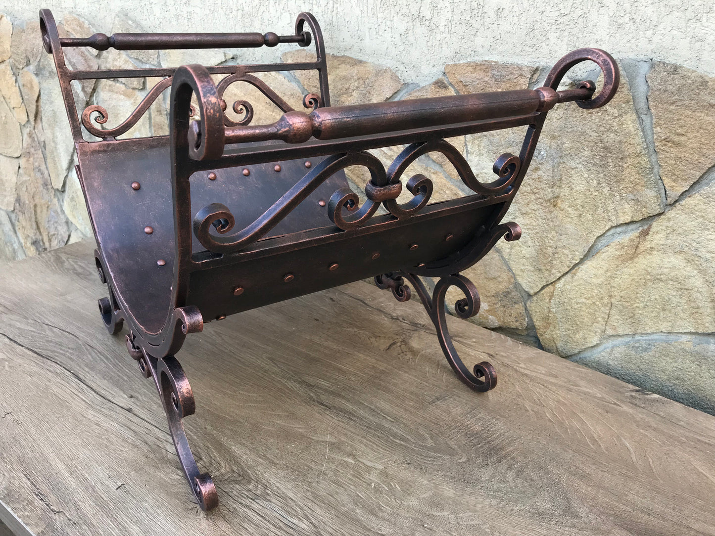 Ancient decor, ancient art, medieval decor, medieval gift, firewood rack, firewood storage, log holder, log storage, ancient fireplace