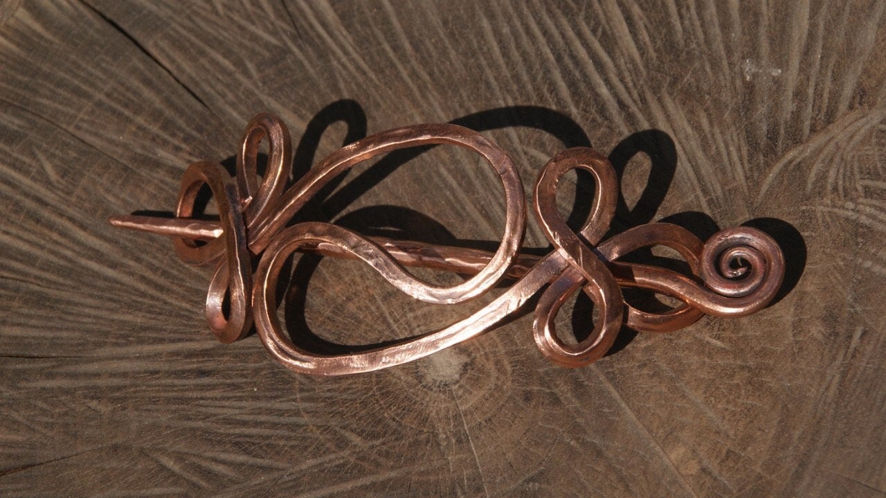 Copper gift, copper hair pin, copper anniversary, hair clip, hair slide, hair barrette, bun holder, hair jewelry, bridal hair pin,hair stick