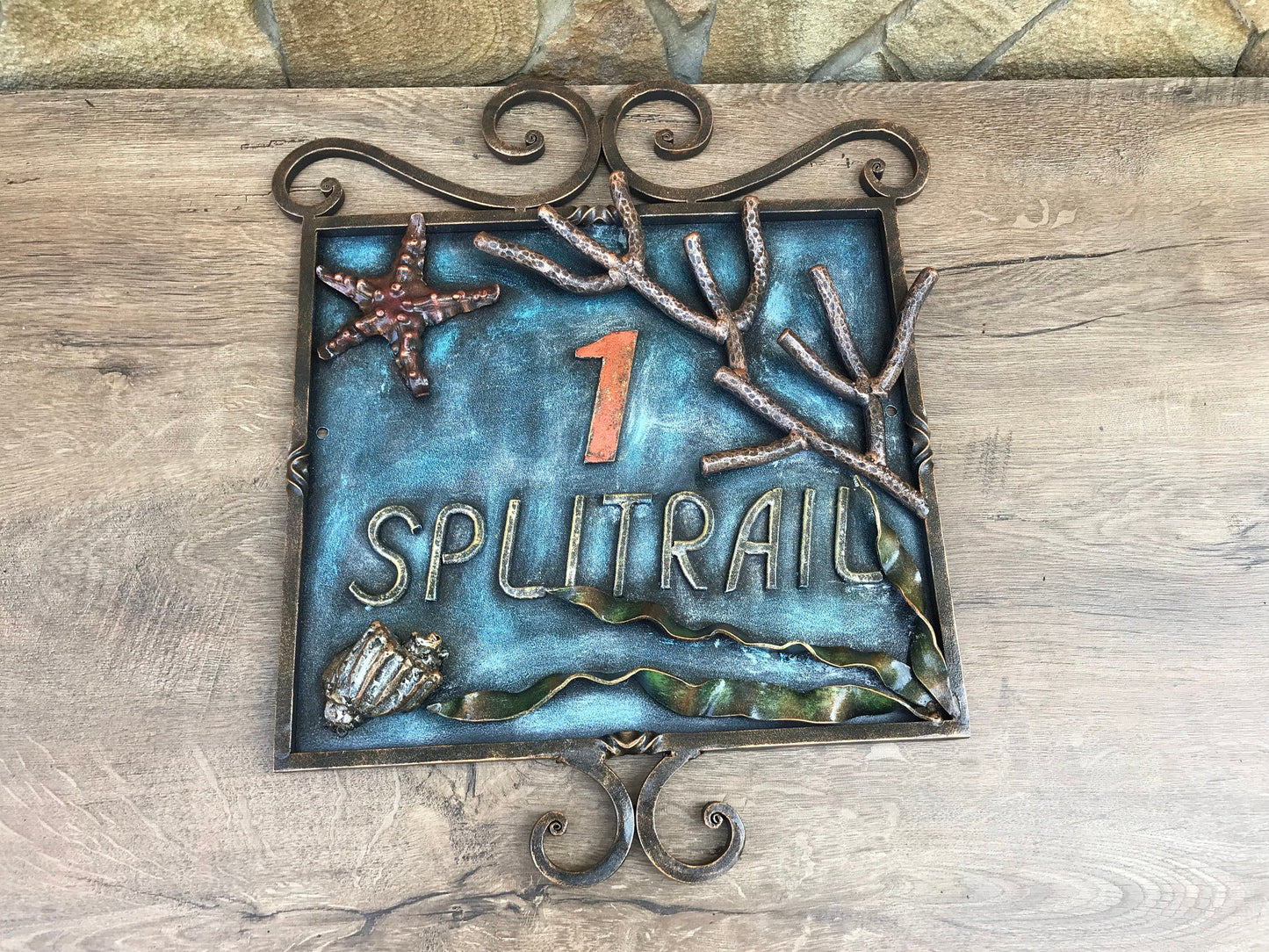 House number plaque, house number sign, sea theme, ocean theme, house number ideas, house number, numbers, plaque, sign, sea life,ocean life