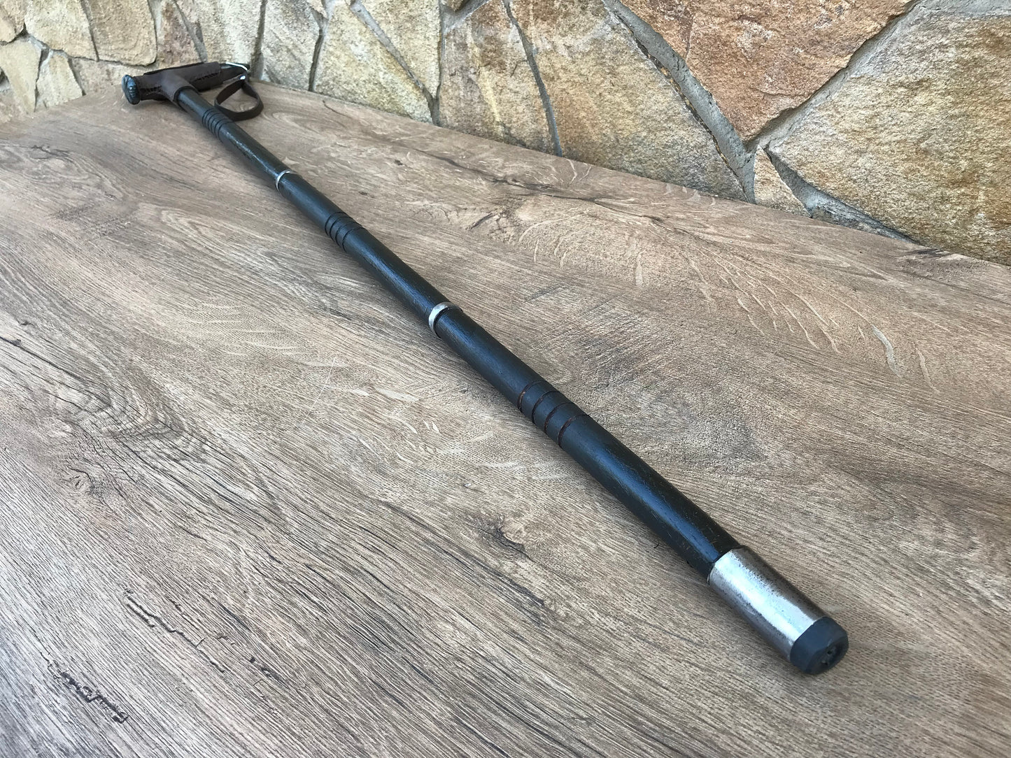 Skull cane, railrod spike, walking cane, skull, walking stick, walking stick cane, cane, wooden gift, iron gift for men, stick, mens gifts